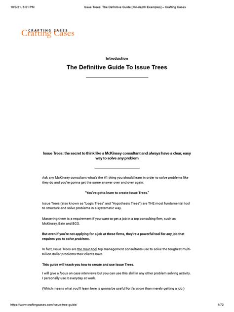 Image result for Issue Tree for Case Interviews