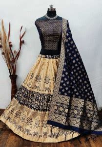 crezz n world Floral Print Semi Stitched Lehenga & Crop Top - Buy crezz ...