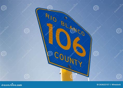 Low Angle Shot of Yellow and Blue Pentagon-shaped Rio Blanco 106 County ...