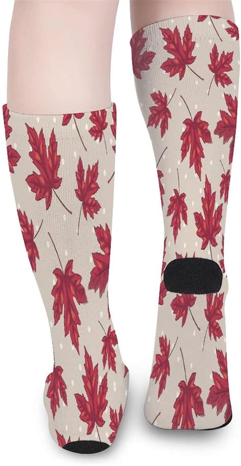 Buy Maple Leaf Knee High Socks Cute Over The Calf Tube Stocking Multi ...