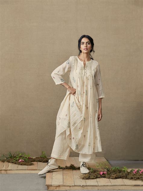 Bloom Gathered Cotton Silk Dress | Buna Studio