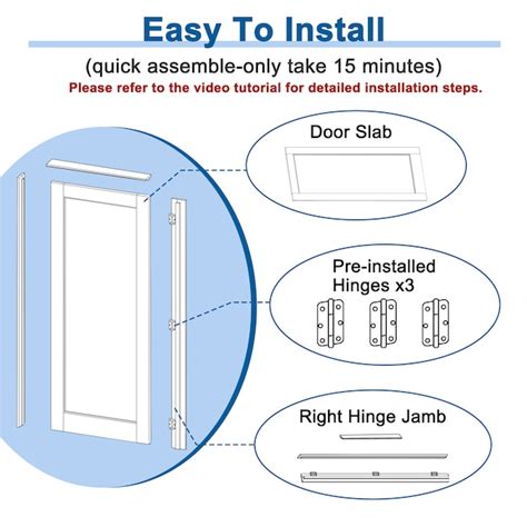 JUJUBON 32-in x 80-in White Quickly Assemble Jamb Solid Core 10-panel ...