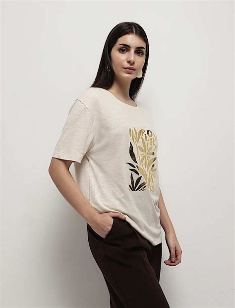 Buy Cotton Modal Tropical Print T-Shirt at Marks & Spencer