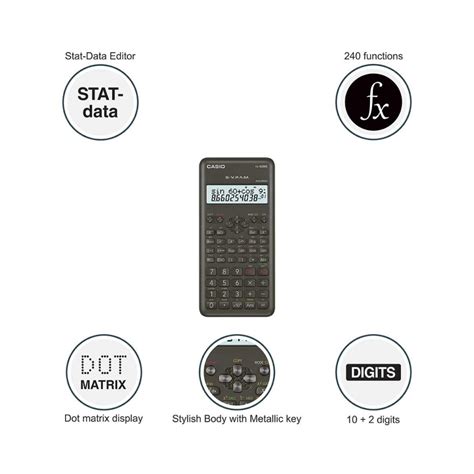 Casio FX-82MS 2nd Gen Non-Programmable Scientific Calculator, 240 ...