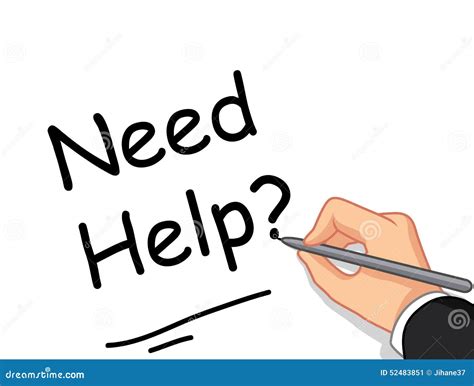 Male Hand Writing Need Help? For You Design Stock Illustration - Image: 52483851