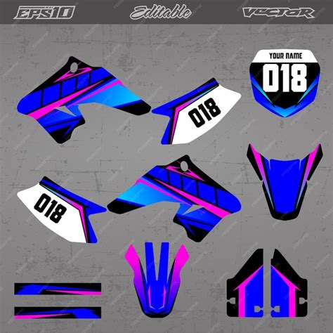 Automotive and sport decals figure set vector template | Premium Vector