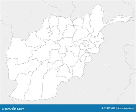Vector Regional Blank Map Of Afghanistan With Provinces And Administrative Divisions, And ...