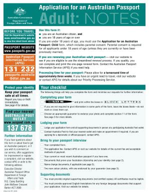 Australian Passport Application - Fill and Sign Printable Template Online