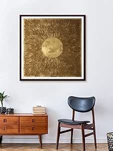 999STORE Golden abstract pattern printed canvas painting (Canvas_36X36 ...