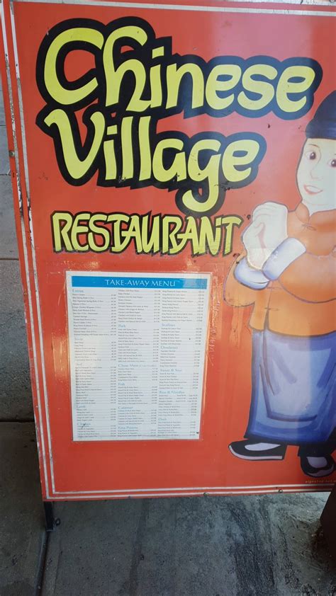 Menu at Chinese Village Restaurant, Beechworth