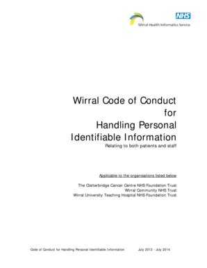 Fillable Online wirralct nhs Wirral Code of Conduct for Handling ...