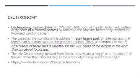 Sesi 4 deuteronomy, ulangan | PPTX