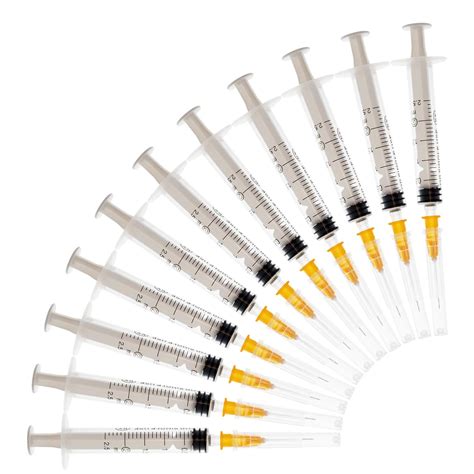 Buy 100Pack-2ml Syringes with 23G Needles,Disposable Sterile Syringe ...