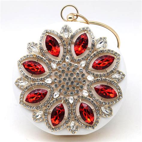 Buy Odette Red and White Heavy Party Clutch Online