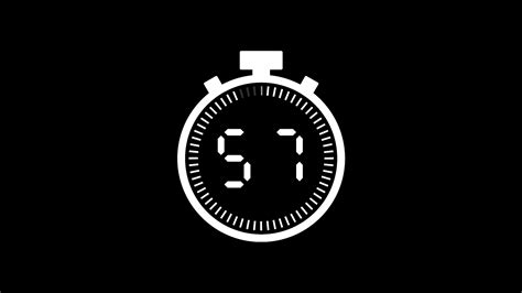 60 second countdown timer animation from 60 to 0 seconds. Modern white ...