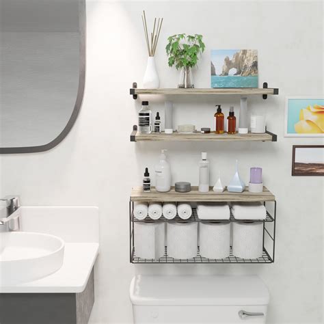 ILAYIJIA Bathroom Wall Floating Shelf: Bathroom Wall Mounted Floating ...