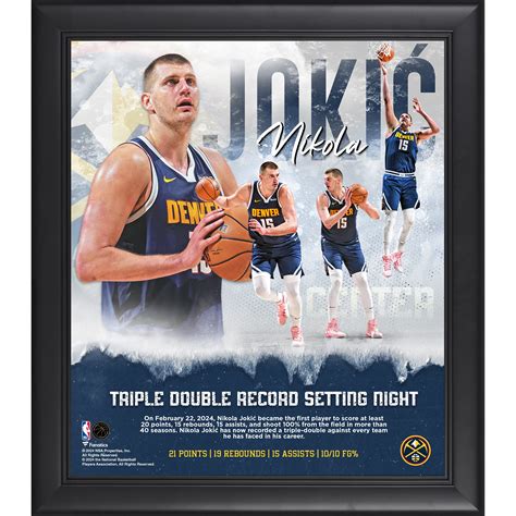 Nikola Jokic Denver Nuggets Fanatics Authentic Framed 15" x 17" Record ...