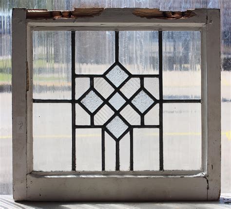 Antique Leaded Glass Window Art Deco Diamond Pattern | eBay | Glass ...