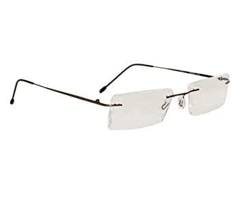 Peter Jones Brown Rimless Unisex Reading Glasses (Eye Power 1.25 ...