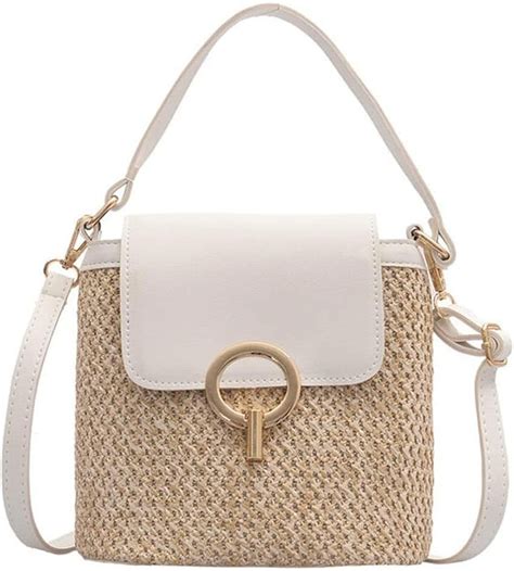 JLMMEN Women Straw Crossbody Bag Beach Bag Hobo Bucket Satchel Tote ...