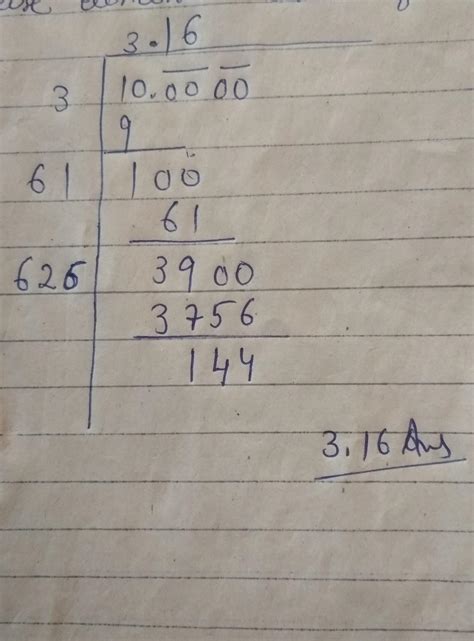 Find the square root of 10 correct to two places of decimal - Brainly.in