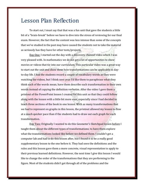 Image result for Lesson Plan Reflection