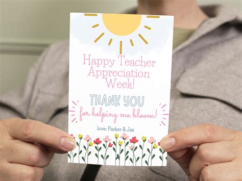 Teacher Appreciation Card Template | Printable Thank You Card for Teacher Gift | Edit, Download ...