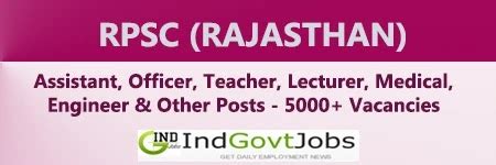 RPSC Recruitment 2024 | Rajasthan PSC Jobs | 31 Vacancies