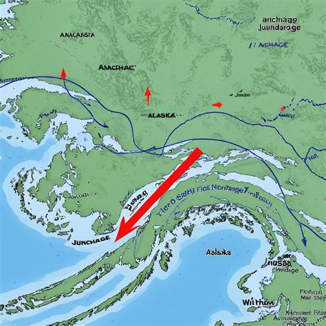 Map Of Alaska Showing Juneau And Anchorage