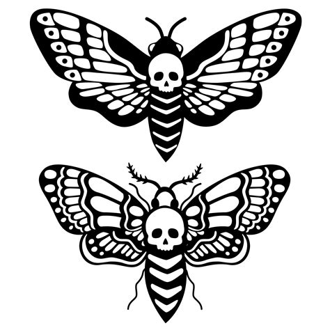 SVG JPEG PNG Death Moths Clipart Black Vector Art - Etsy