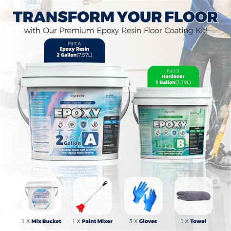 Oycevila 3 Gallon Kit Clear Garage Floor Epoxy Kit, Self India | Ubuy
