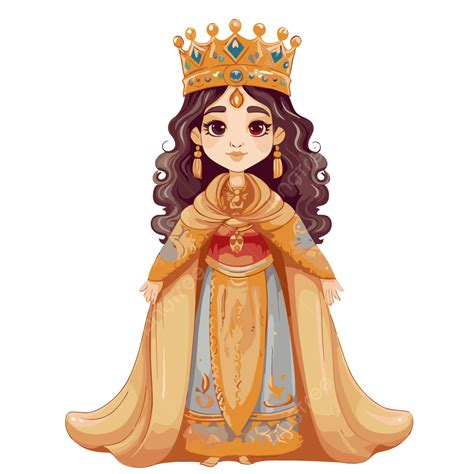 Queen Esther Vector, Sticker Clipart Cute Cartoon Character Of A Royal Girl, Sticker, Clipart ...