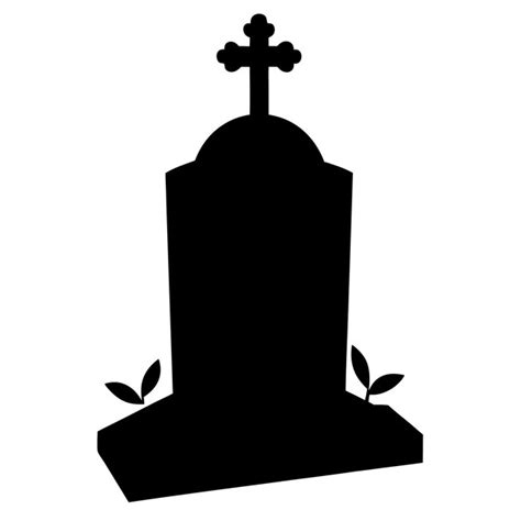 Halloween grave stone silhouette | Premium Vector