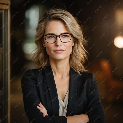 Premium AI Image | an attractive 45 year old business woman standing behind the hall