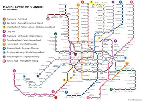 Plan du métro de Shanghai — Chine Informations