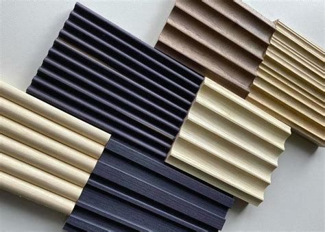 Portfino 8 ft x 5 inch Louvers Solid Wood Wall Panel 8x0.42 ft wood Br ...