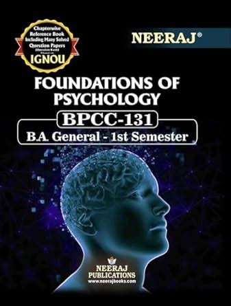 Buy NEERAJ BPCC-131 Foundations Of Psychology - English Medium -For BA ...