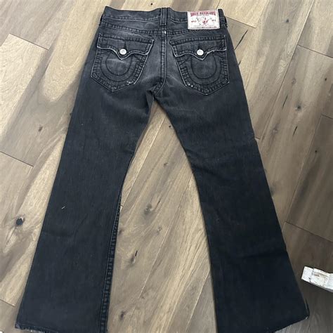 Vintage Black flared True Religion jeans Billy Big... - Depop