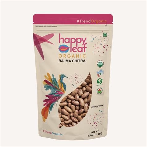 Happy Leaf Organic Chitra Rajma Kidney Beans USDA Organic 500gm ...