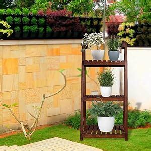 Sharpex Foldable Ladder Shelf, Plant Stand, Indoor Flower Pot Stand ...