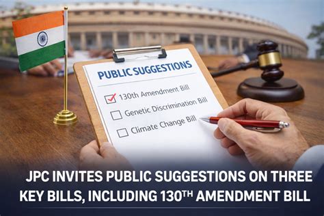 JPC invites public suggestions on three key bills, including 130th ...