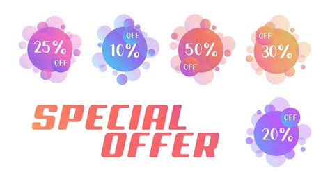Special offer text and five percent icons | Premium Vector