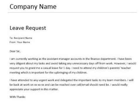 Write a Employee Leave Request Letters. - Brainly.in