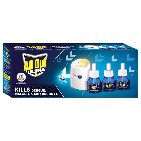 All Out Ultra Liquid Vaporizer, Machine + 3 Refills (45ml each) | Kills ...