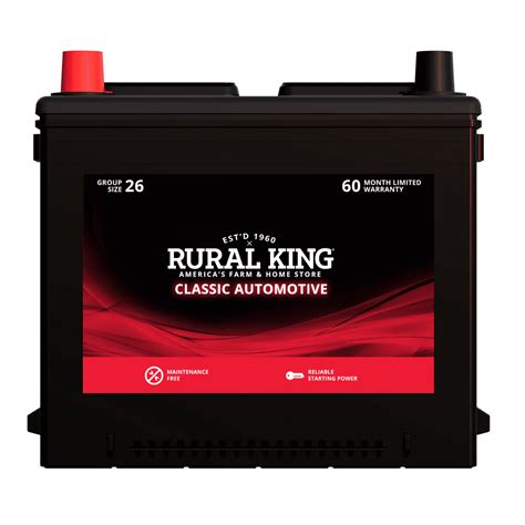 Rural King Classic Automotive Battery, Group Size 26 | Rural King