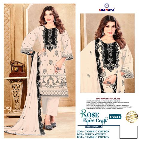 SHANAYA FASHION ROSE HAND CRAFT VOL 2 COTTON EMBROIDERY DESIGNER WORK ...