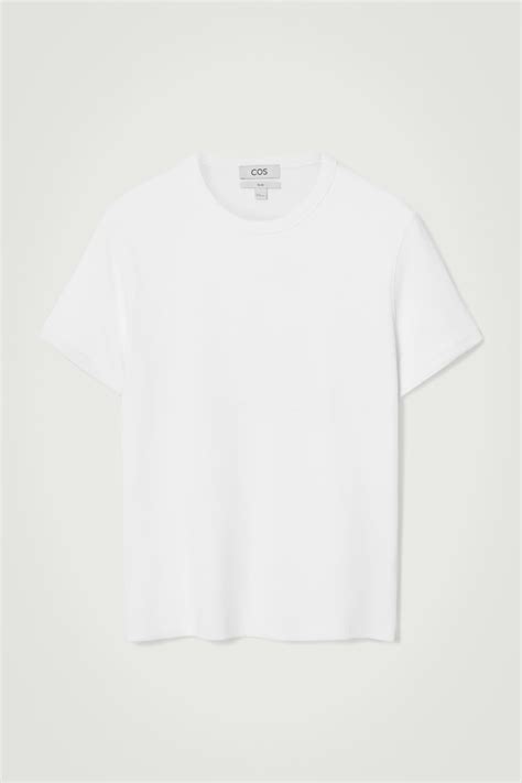 SLIM RIBBED COTTON T-SHIRT - WHITE | COS
