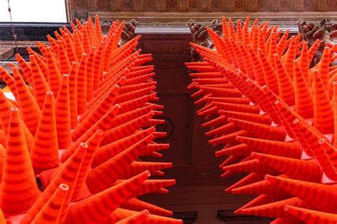 SpY Transforms a Ghent Building into a Spiny Thicket of Bright Orange ...