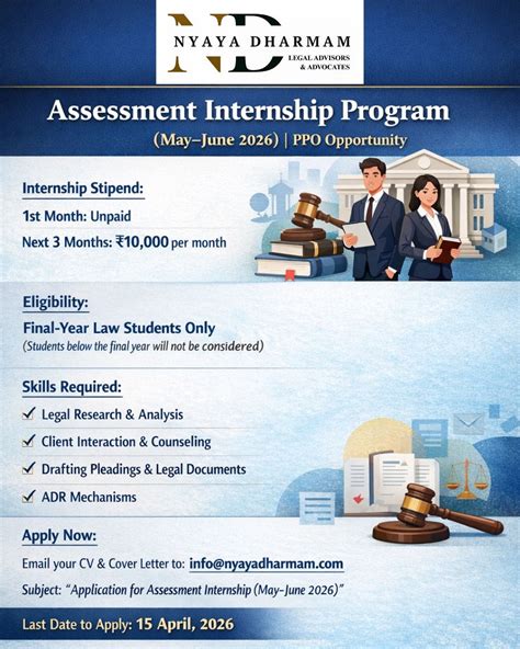 Assessment Internship | PPO Opportunity | Nyaya Dharmam Legal Advisors ...