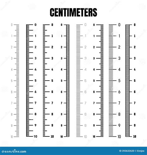 Various Measurement Scales With Divisions. Realistic White Scale For Measuring Length Or Height ...